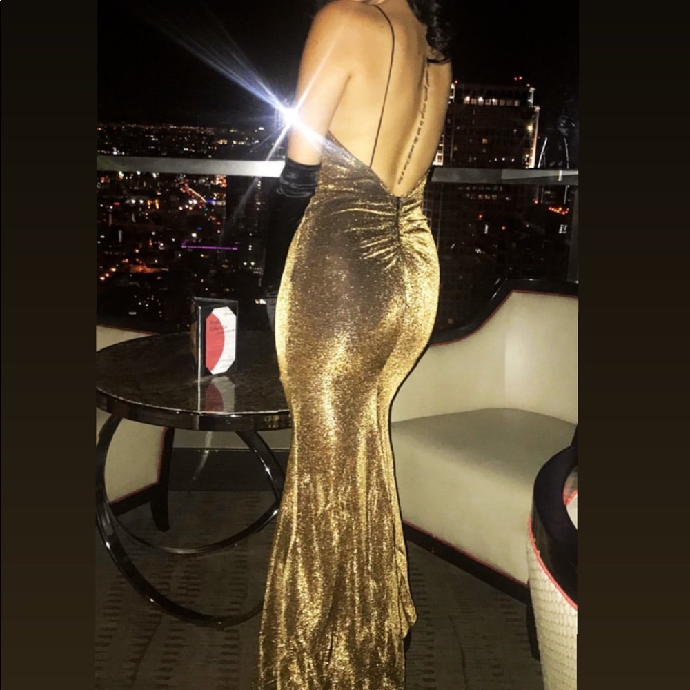 Gold Backless Dress